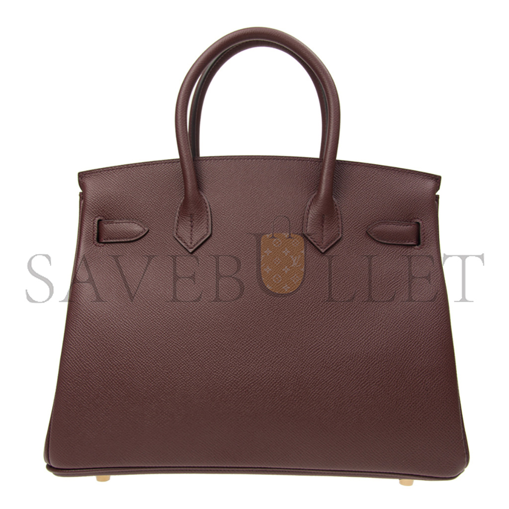 HERMÈS MASTER BIRKIN 25 SWIFT LEATHER BORDEAUX GOLD BUCKLE H049362CK20 (25*20*13cm)